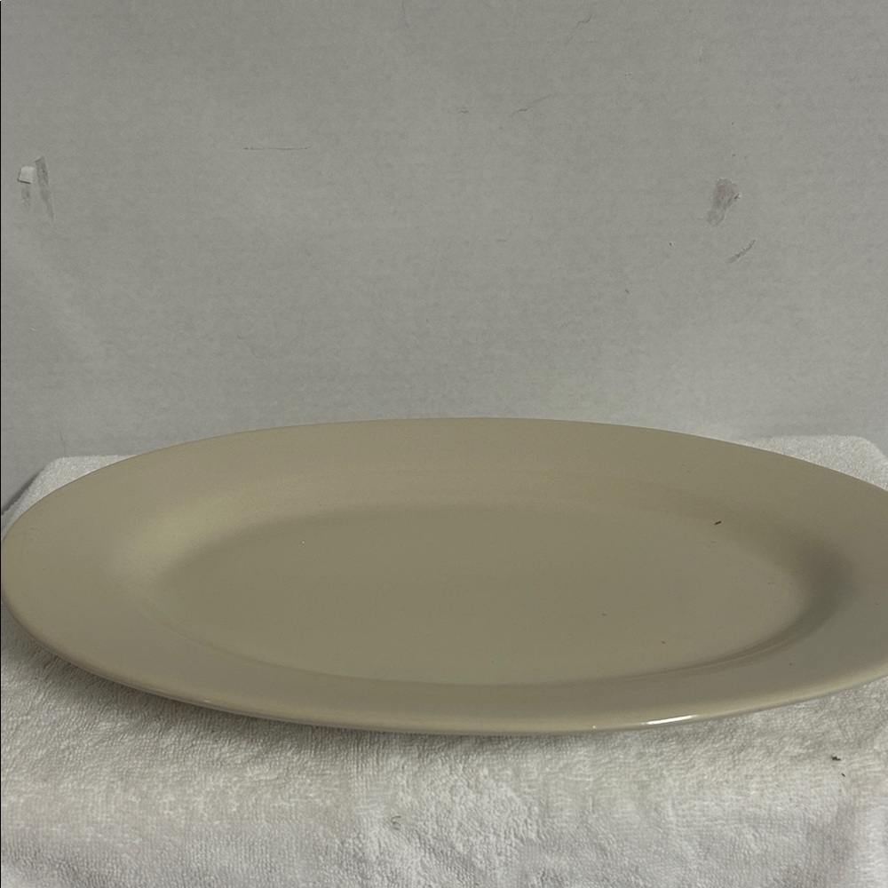 Classic Beige Oval Serving Platter. 11 X 15 1/2
